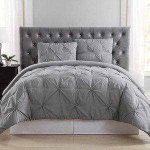Truly Soft Everyday 2 Pc Pleated Comforter Set, Grey